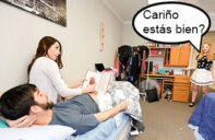 Su hermana lo pajea y folla a espaldas de su novia