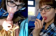 le hace una mamada en el tren